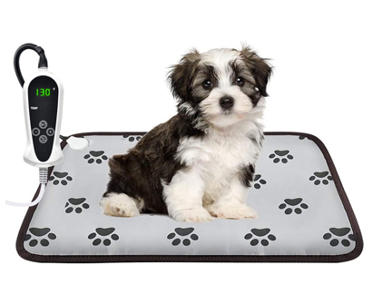 Pecute Pet Heating Pad, Electric Heated Mat with Chew Resistant Cord &  Washable Cover for Dogs Cats